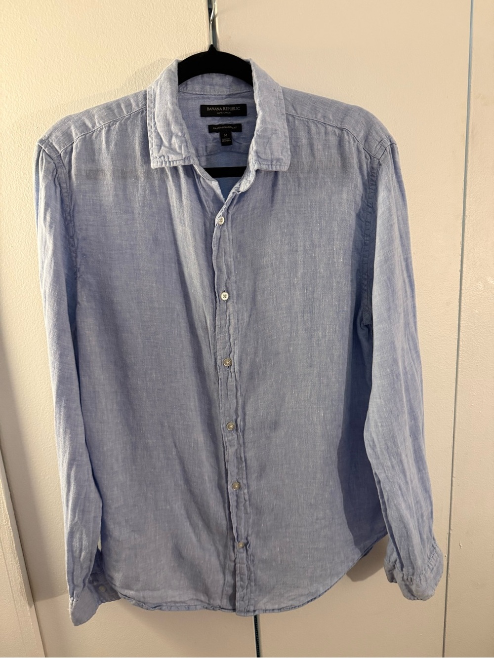 Banana Republic Pale Blue Linen Button-Down Shirt